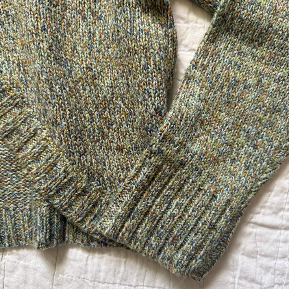 Vintage Christopher & Banks Green Blue Marled Knit Cardigan Sweater Women's M - Picture 3 of 7